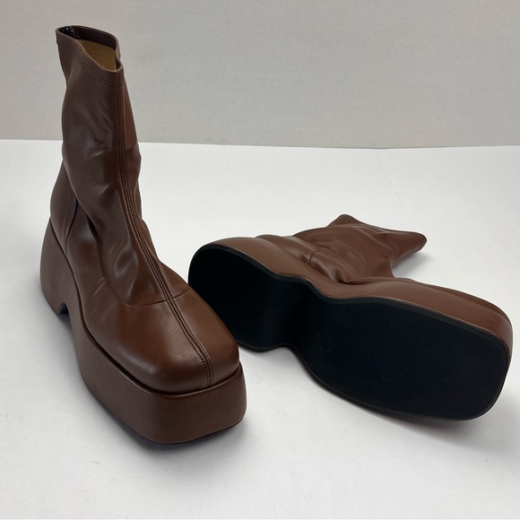 Simon Miller Hustler Vegan Leather Ankle Boot Women SZ 40 10 Brown Platform NWOT - Picture 2 of 15